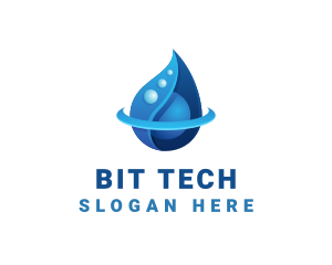 3D Blue Water Drop logo design