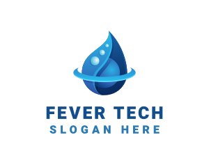 3D Blue Water Drop logo design