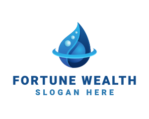 3D Blue Water Drop logo design