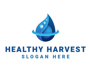 3D Blue Water Drop logo design