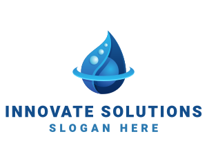 3D Blue Water Drop logo