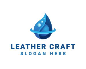 3D Blue Water Drop logo design