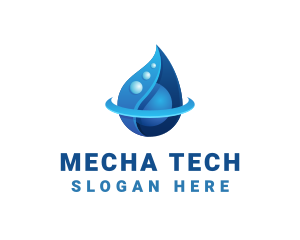 3D Blue Water Drop logo design