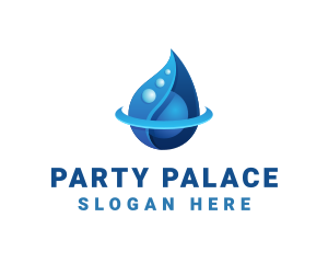 3D Blue Water Drop logo design