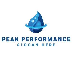 3D Blue Water Drop logo design