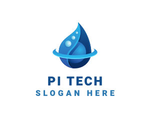 3D Blue Water Drop logo design