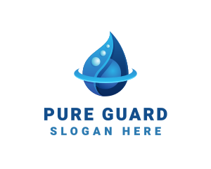 3D Blue Water Drop logo design