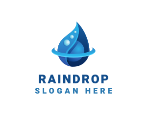 3D Blue Water Drop logo