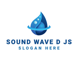 3D Blue Water Drop logo design