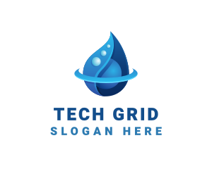 3D Blue Water Drop logo design