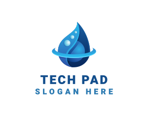 3D Blue Water Drop logo design