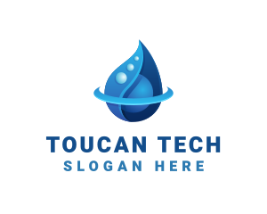 3D Blue Water Drop logo design