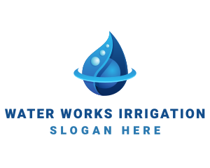 3D Blue Water Drop logo design