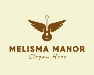 Guitar Music Wings logo design