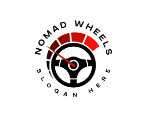 Stirring Wheel Speedometer logo design