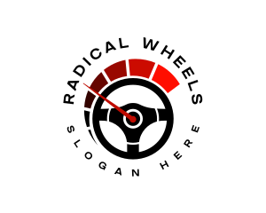 Stirring Wheel Speedometer logo design