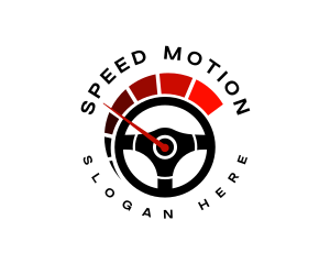 Stirring Wheel Speedometer logo design