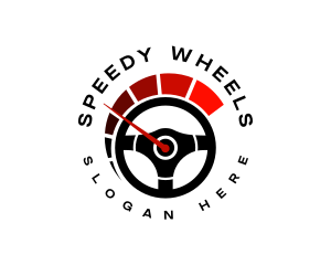 Stirring Wheel Speedometer logo design