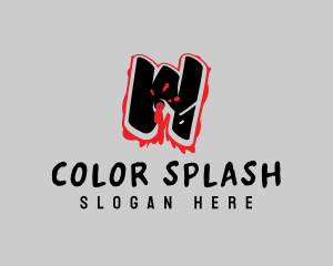 Splatter Graffiti Letter W logo