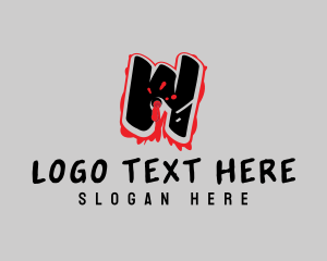 Shot - Splatter Graffiti Letter W logo design