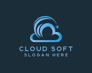 Cloud Transfer Arrow logo design