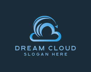 Cloud Transfer Arrow logo design