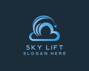 Cloud Transfer Arrow logo design