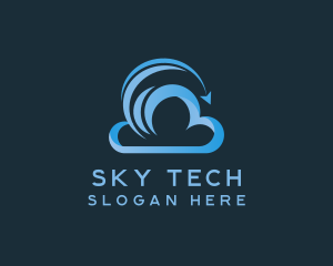 Cloud Transfer Arrow logo design