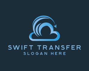 Cloud Transfer Arrow logo design