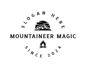 Mountain Camping Fire logo design