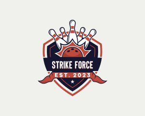 Bowling Strike Shield Sport logo design