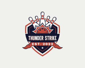 Bowling Strike Shield Sport logo design