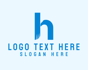 Blue Eagle Letter H logo