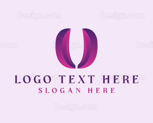 Tulip Floral Letter U Logo