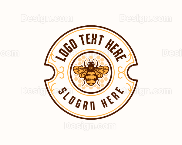 Bee Honey Apiary Logo