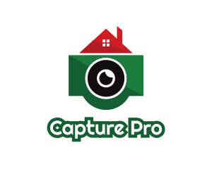 Green Camera House logo design