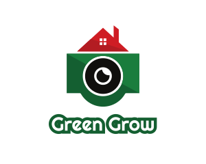 Green Camera House logo design