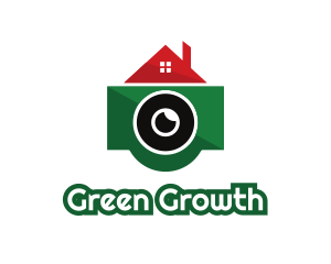 Green Camera House logo design