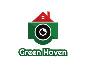 Green Camera House logo design