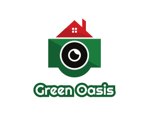 Green Camera House logo design