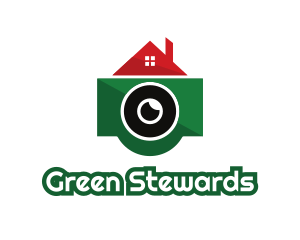 Green Camera House logo design