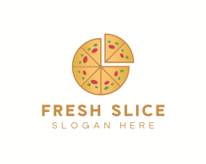 Pepperoni Pizza Slice logo design