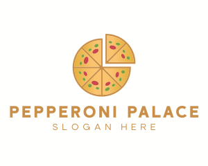 Pepperoni Pizza Slice logo design