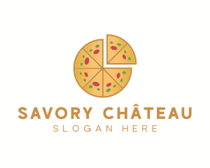 Pepperoni Pizza Slice logo design