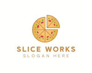 Pepperoni Pizza Slice logo design