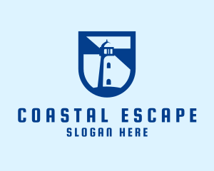 Shield Coastal Lighthouse logo design