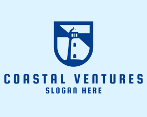 Shield Coastal Lighthouse logo design