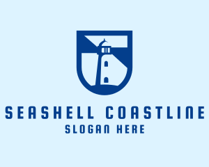 Shield Coastal Lighthouse logo design