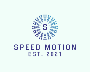 Motion Radial Cyberspace logo design