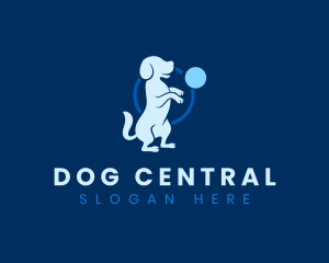 Dog Stand Playing logo design